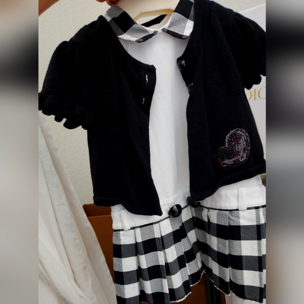 Authentic DIOR Dress with separate cardigan Gingham